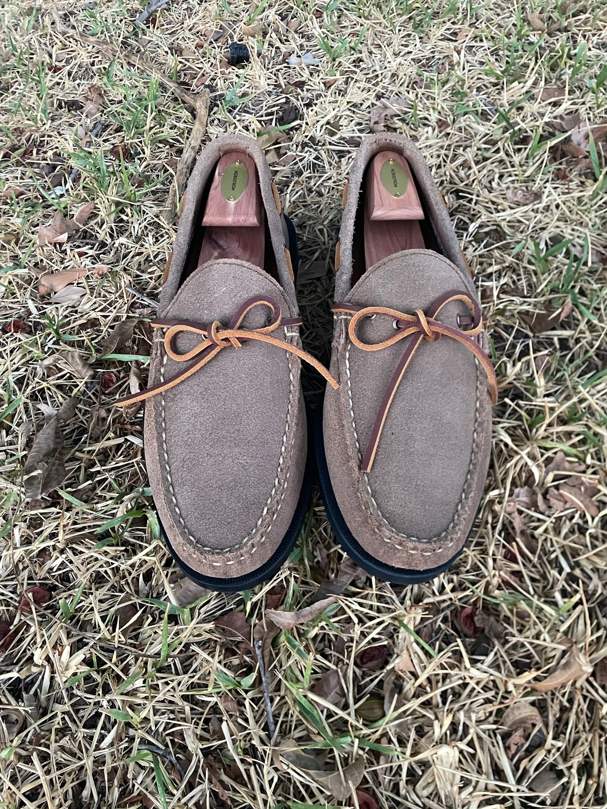 Photo by csburkhalter on October 3, 2023 of the Rancourt & Co. Gilman Camp Moc in Horween Natural Chromexcel Roughout.