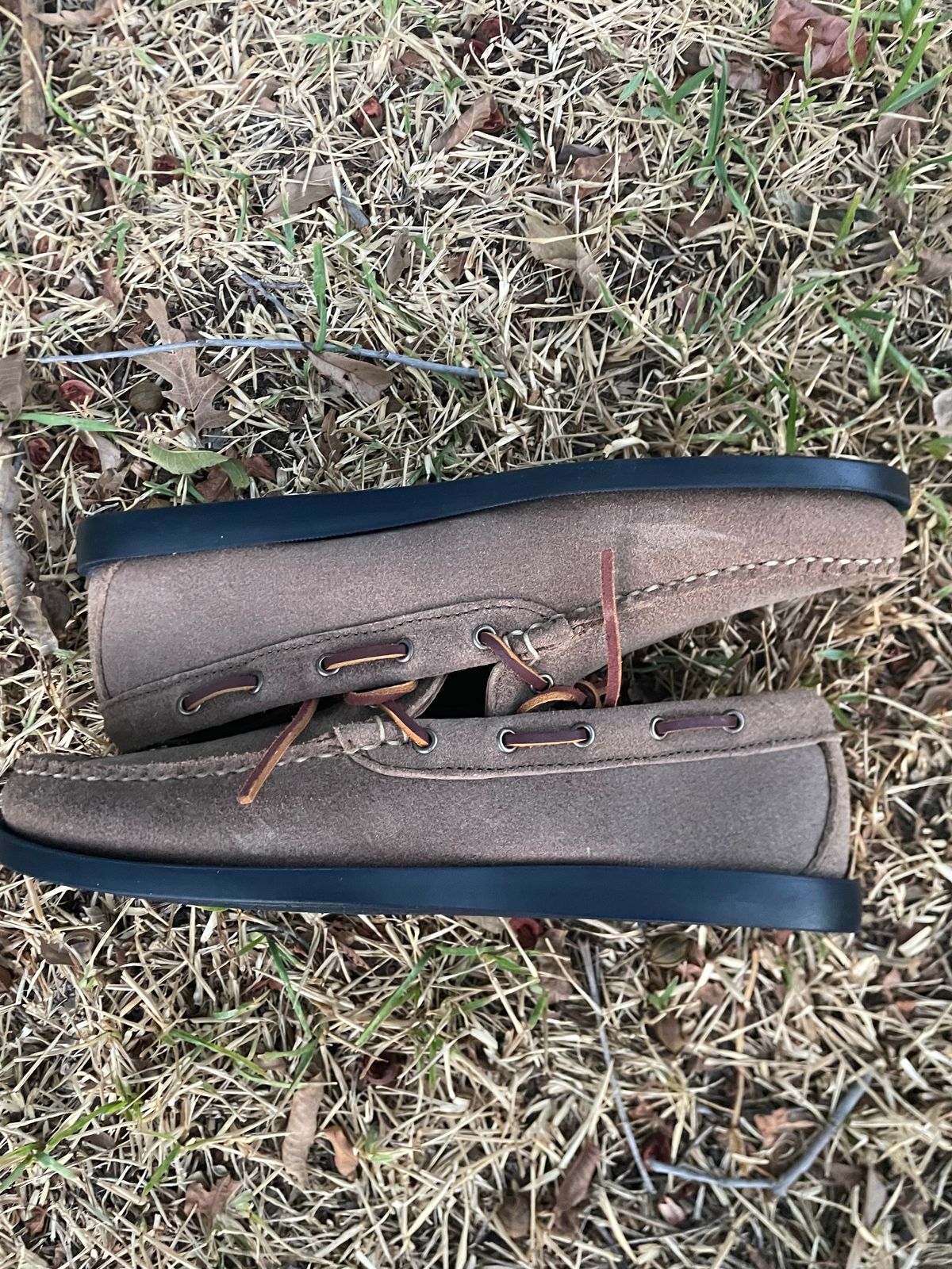 Photo by csburkhalter on October 3, 2023 of the Rancourt & Co. Gilman Camp Moc in Horween Natural Chromexcel Roughout.