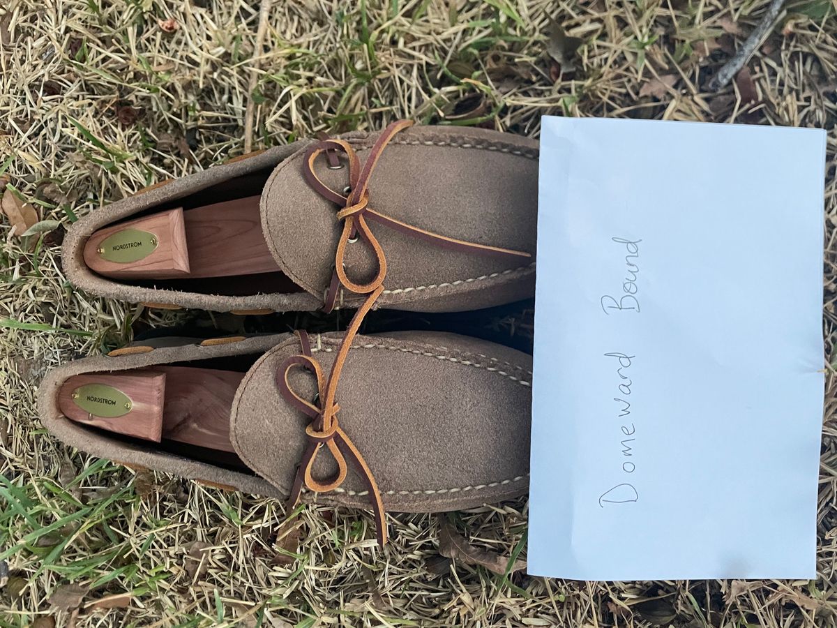 Photo by csburkhalter on October 3, 2023 of the Rancourt & Co. Gilman Camp Moc in Horween Natural Chromexcel Roughout.