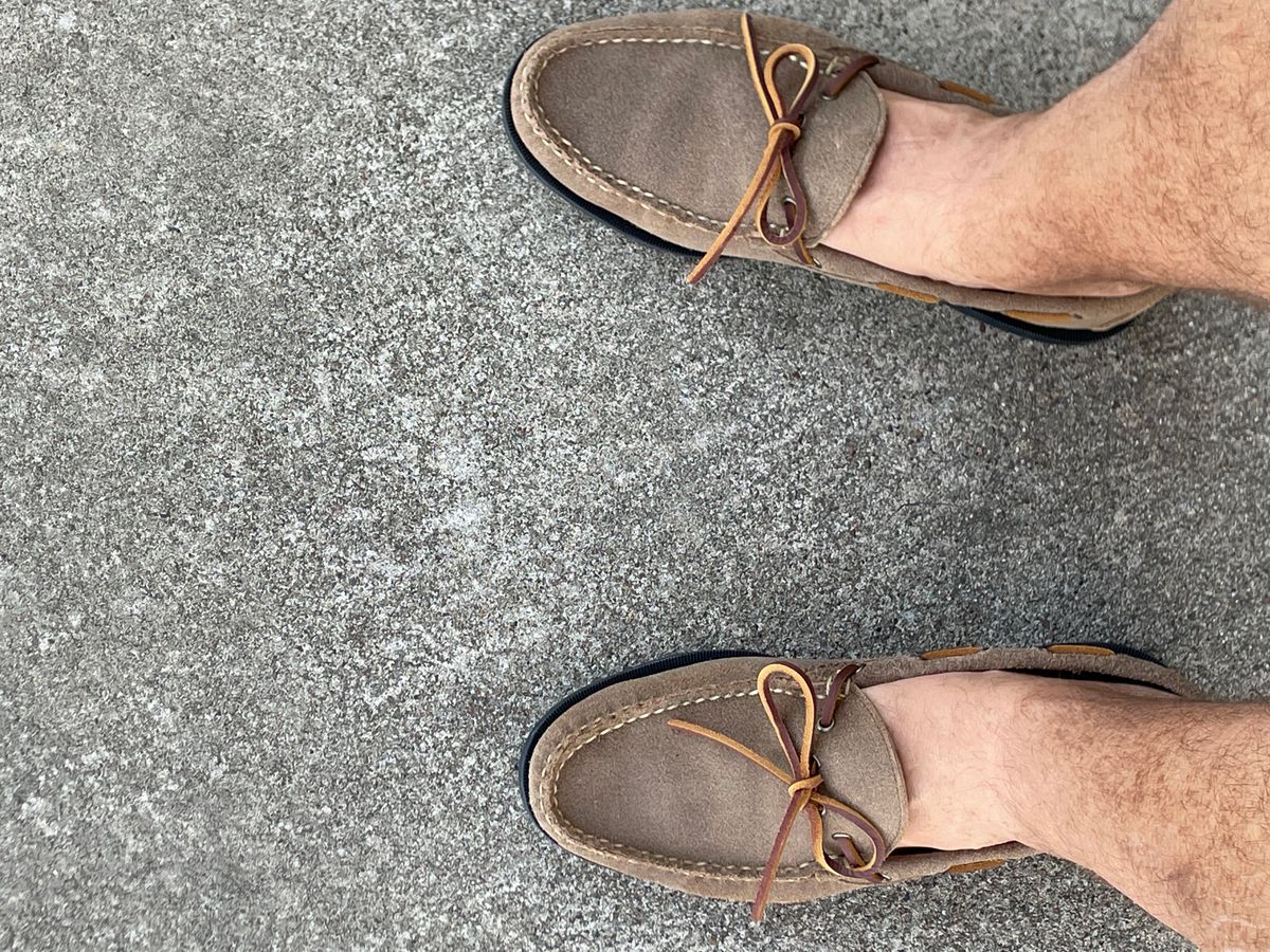 Photo by csburkhalter on October 3, 2023 of the Rancourt & Co. Gilman Camp Moc in Horween Natural Chromexcel Roughout.