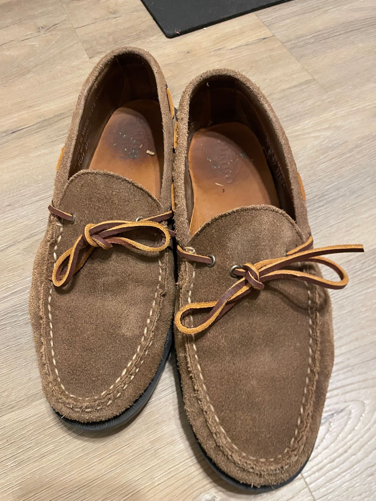 Photo by csburkhalter on November 9, 2023 of the Rancourt & Co. Gilman Camp Moc in Horween Natural Chromexcel Roughout.