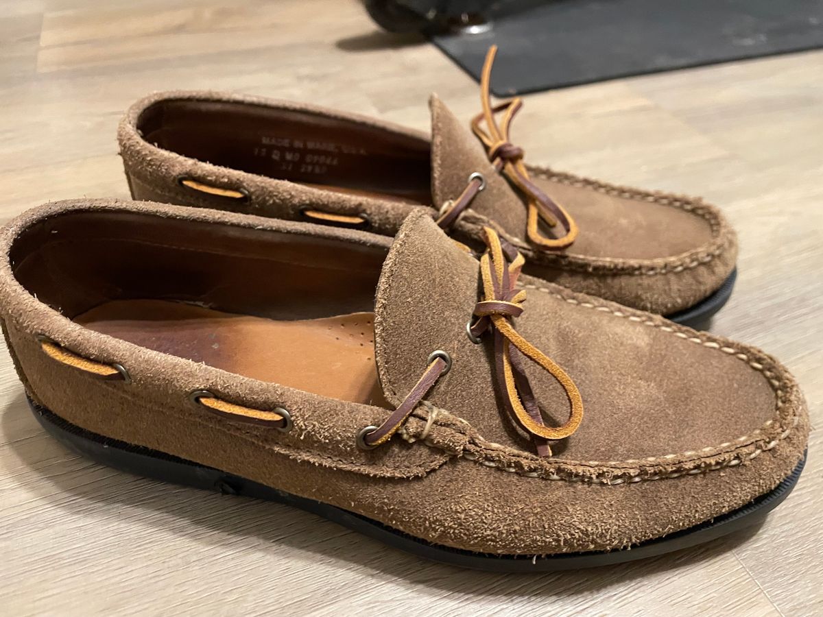 Photo by csburkhalter on November 9, 2023 of the Rancourt & Co. Gilman Camp Moc in Horween Natural Chromexcel Roughout.