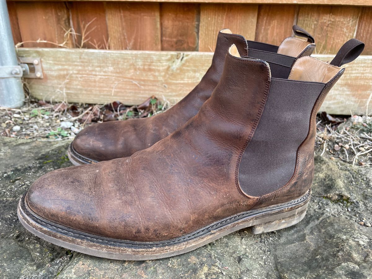 Photo by csburkhalter on February 4, 2023 of the Rider Boot Co. Fritz in C.F. Stead Snuff Waxed Kudu.