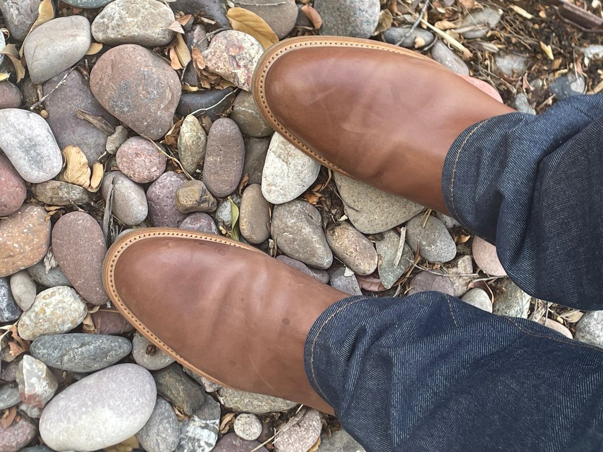 Photo by csburkhalter on October 4, 2023 of the Rider Boot Co. Fritz in Maryam Toscanello Horsebutt.