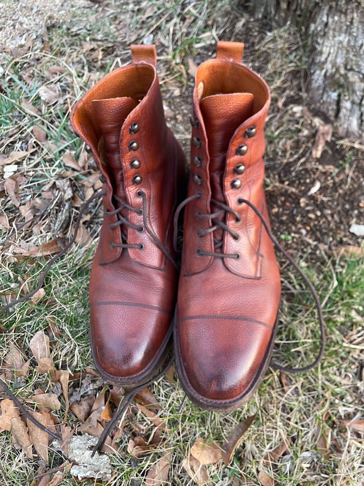 Photo by csburkhalter on February 4, 2025 of the Edward Green Galway in Rosewood Country Calf.