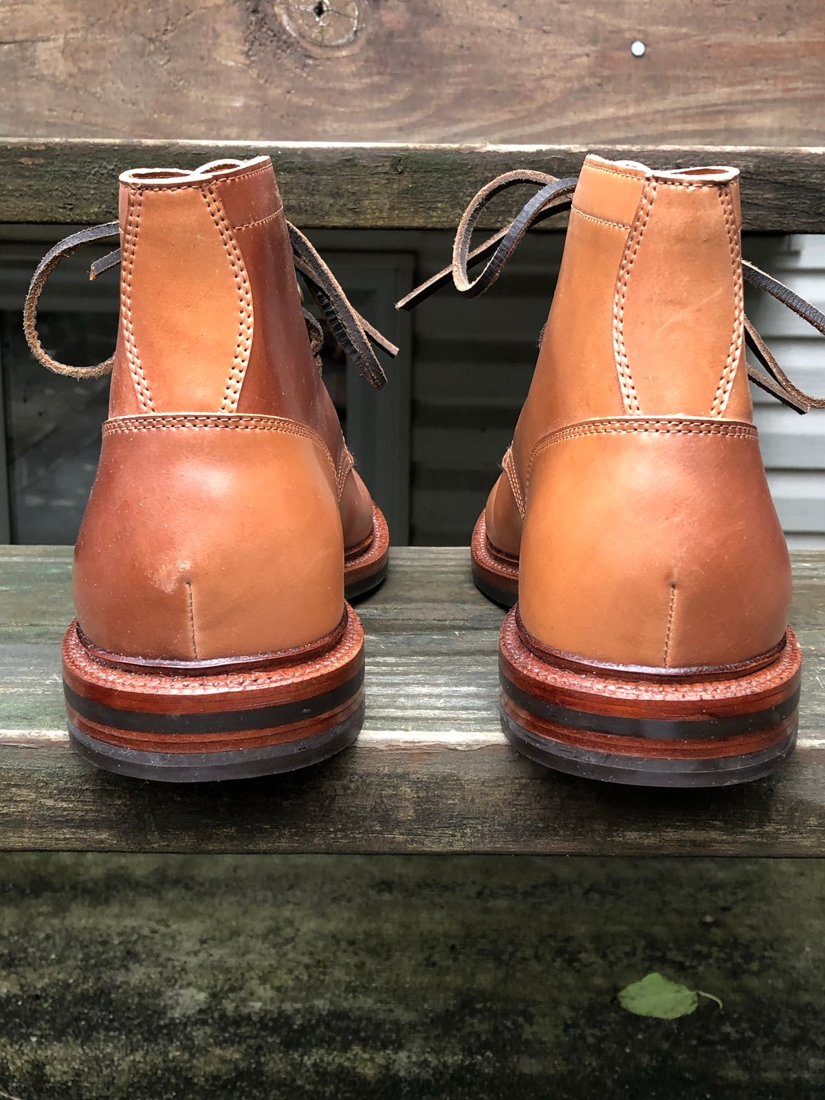 Photo by elhijodemrmet on October 1, 2022 of the Grant Stone Ottawa Boot in Horween Honey Glazed Shell Cordovan.