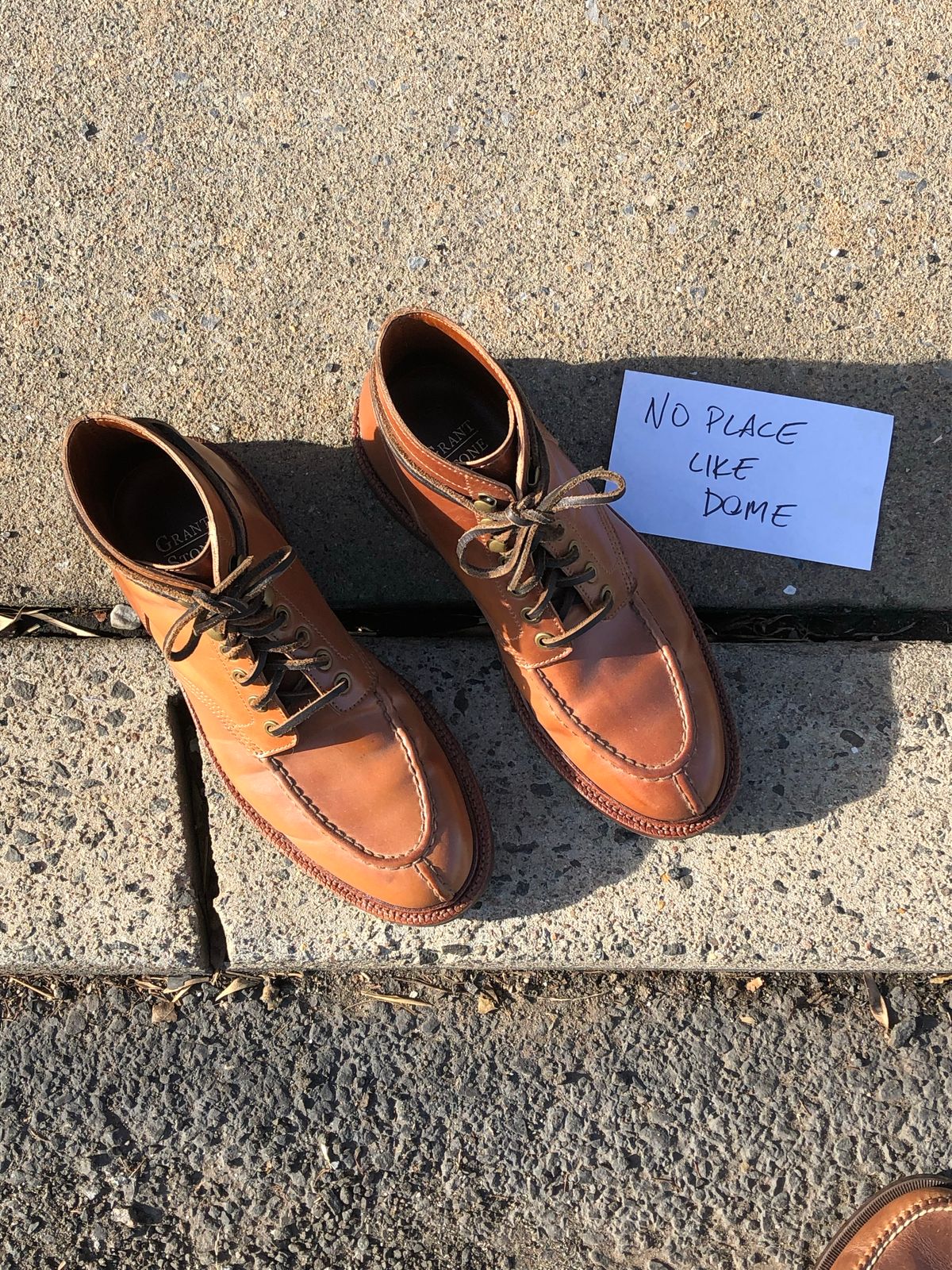 Photo by elhijodemrmet on November 5, 2022 of the Grant Stone Ottawa Boot in Horween Honey Glazed Shell Cordovan.
