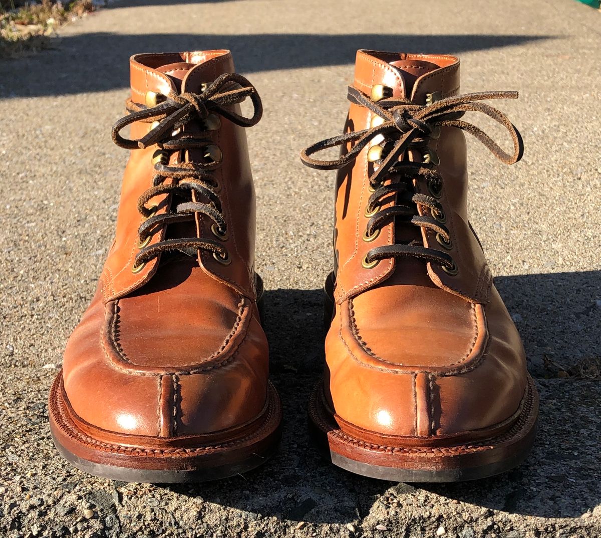 Photo by elhijodemrmet on December 3, 2022 of the Grant Stone Ottawa Boot in Horween Honey Glazed Shell Cordovan.