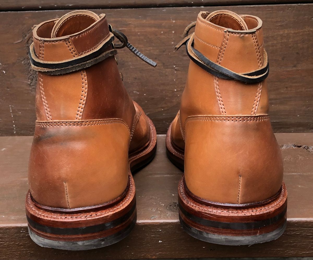 Photo by elhijodemrmet on January 2, 2023 of the Grant Stone Ottawa Boot in Horween Honey Glazed Shell Cordovan.