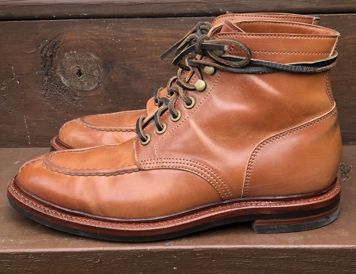 Photo by elhijodemrmet on January 2, 2023 of the Grant Stone Ottawa Boot in Horween Honey Glazed Shell Cordovan.