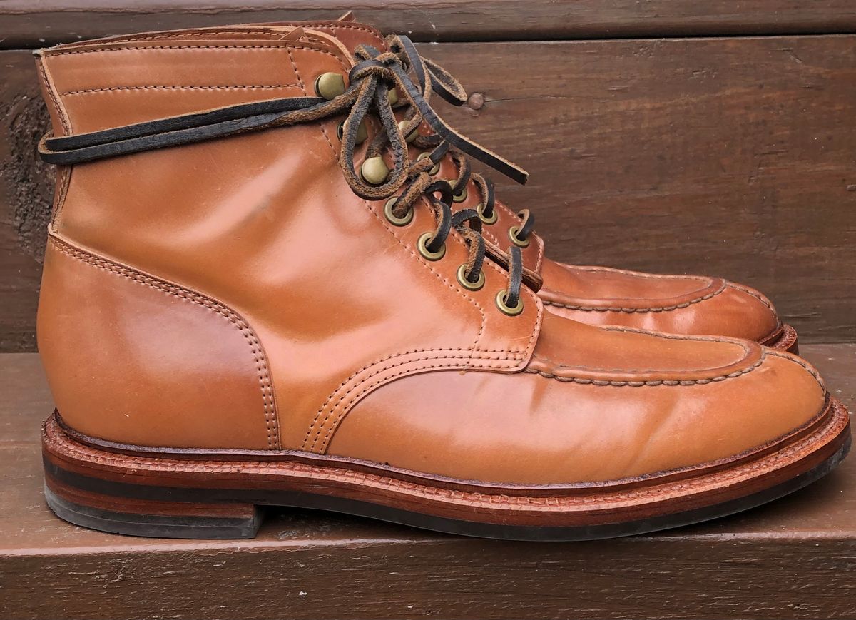 Photo by elhijodemrmet on January 2, 2023 of the Grant Stone Ottawa Boot in Horween Honey Glazed Shell Cordovan.