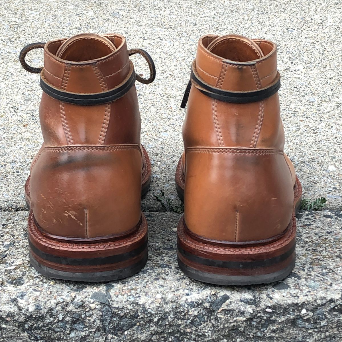 Photo by elhijodemrmet on March 1, 2023 of the Grant Stone Ottawa Boot in Horween Honey Glazed Shell Cordovan.