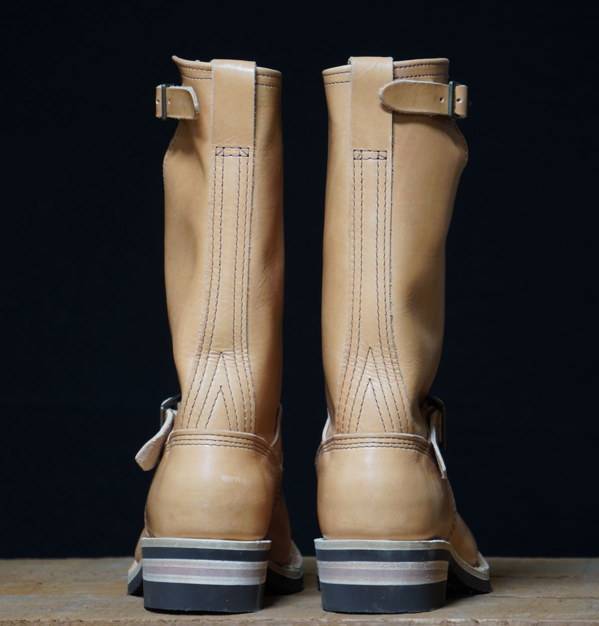 Photo by Boots on October 14, 2024 of the Wesco x S&S Van Cleef III in Horween Natural Essex.