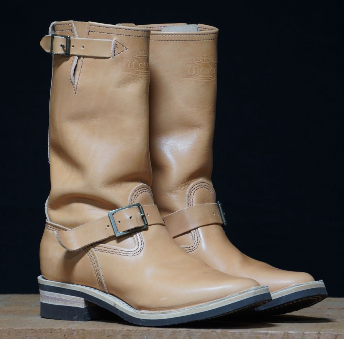 Photo by Boots on October 21, 2024 of the Wesco x S&S Van Cleef III in Horween Natural Essex.