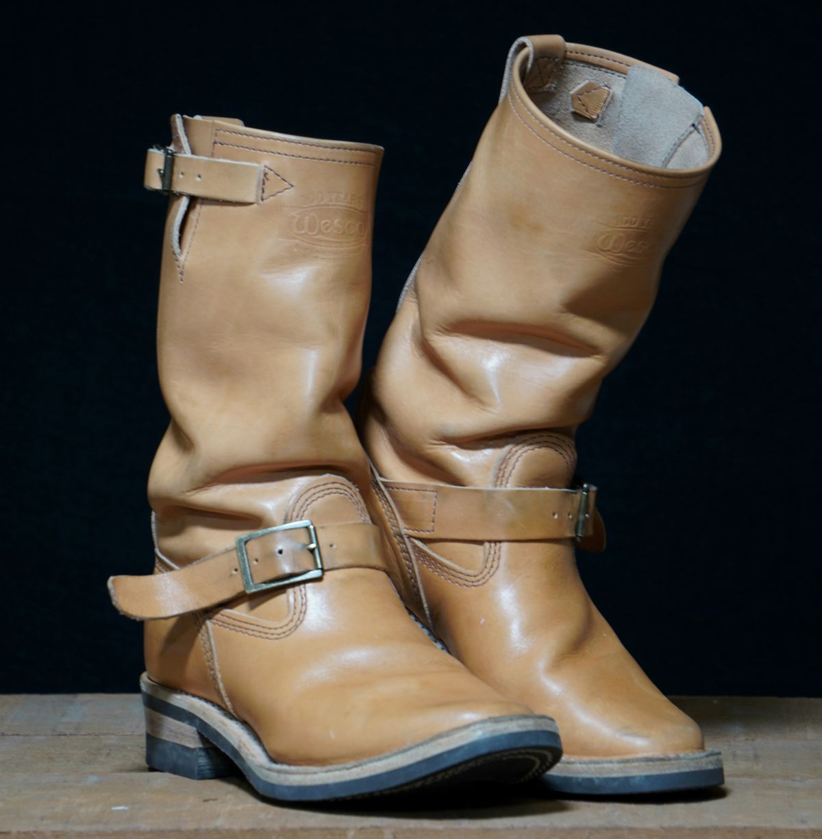 Photo by Boots on December 3, 2024 of the Wesco x S&S Van Cleef III in Horween Natural Essex.