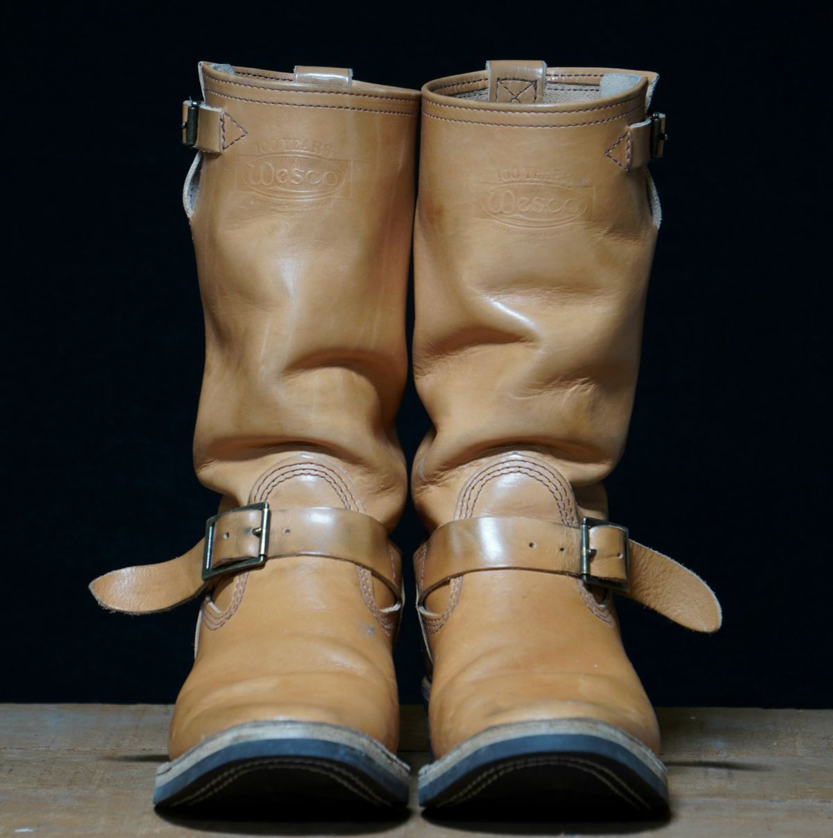 Photo by Boots on December 3, 2024 of the Wesco x S&S Van Cleef III in Horween Natural Essex.