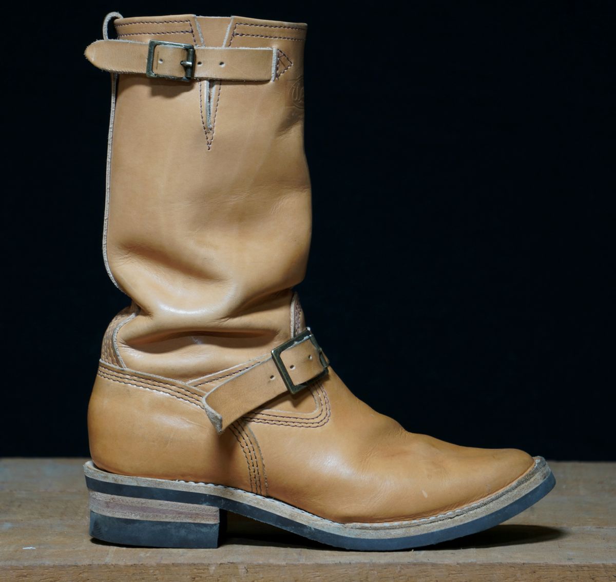 Photo by Boots on December 3, 2024 of the Wesco x S&S Van Cleef III in Horween Natural Essex.