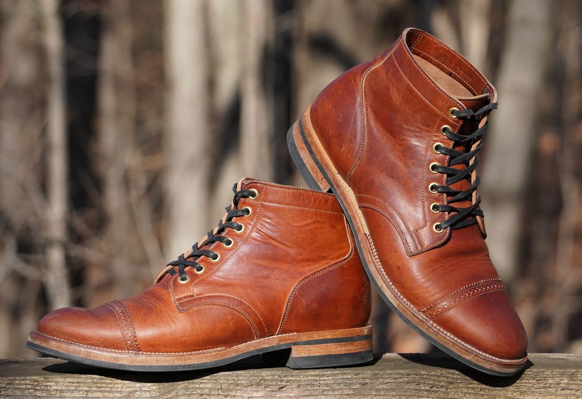 Photo by Boots on December 2, 2022 of the Viberg Service Boot in Horween Burned Oak Dublin.