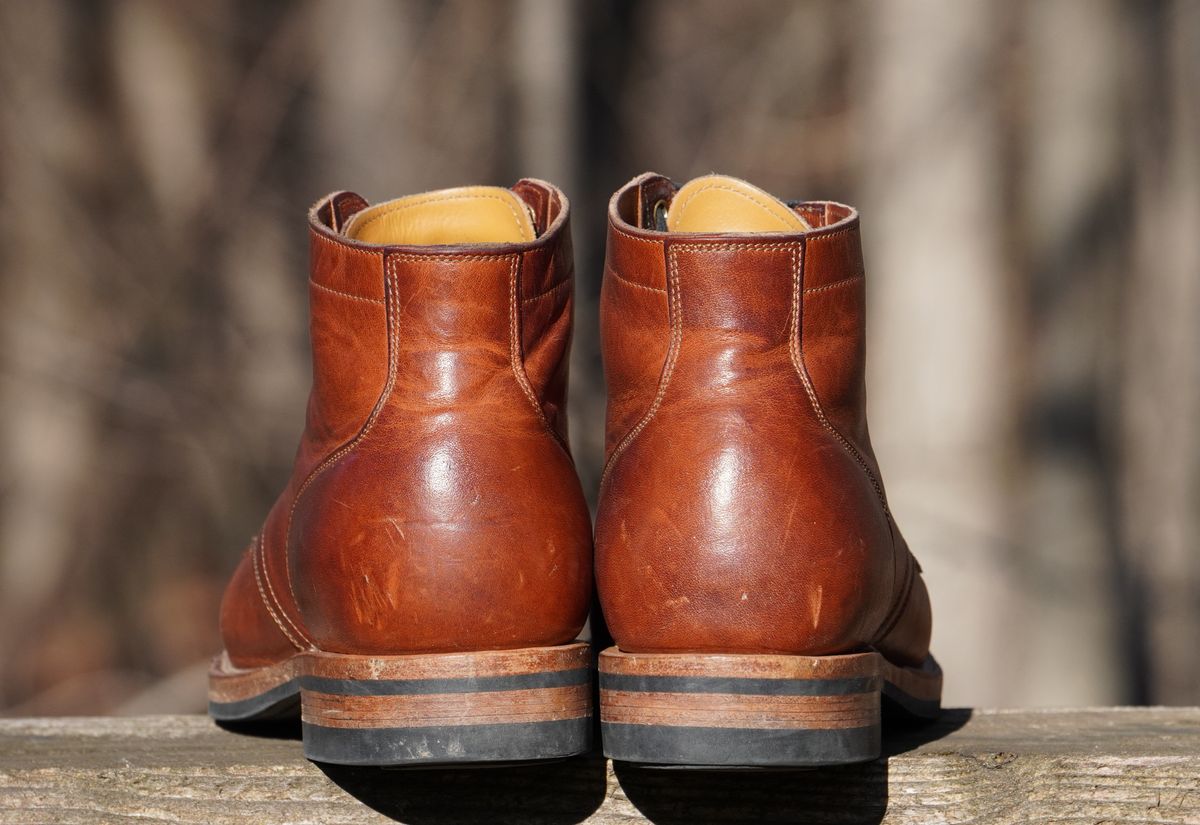 Photo by Boots on December 2, 2022 of the Viberg Service Boot in Horween Burned Oak Dublin.