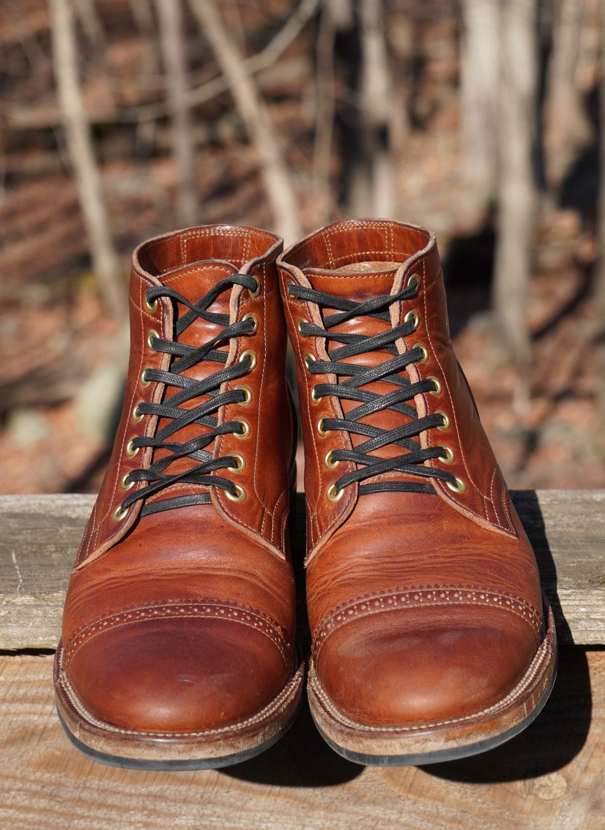 Photo by Boots on December 2, 2022 of the Viberg Service Boot in Horween Burned Oak Dublin.