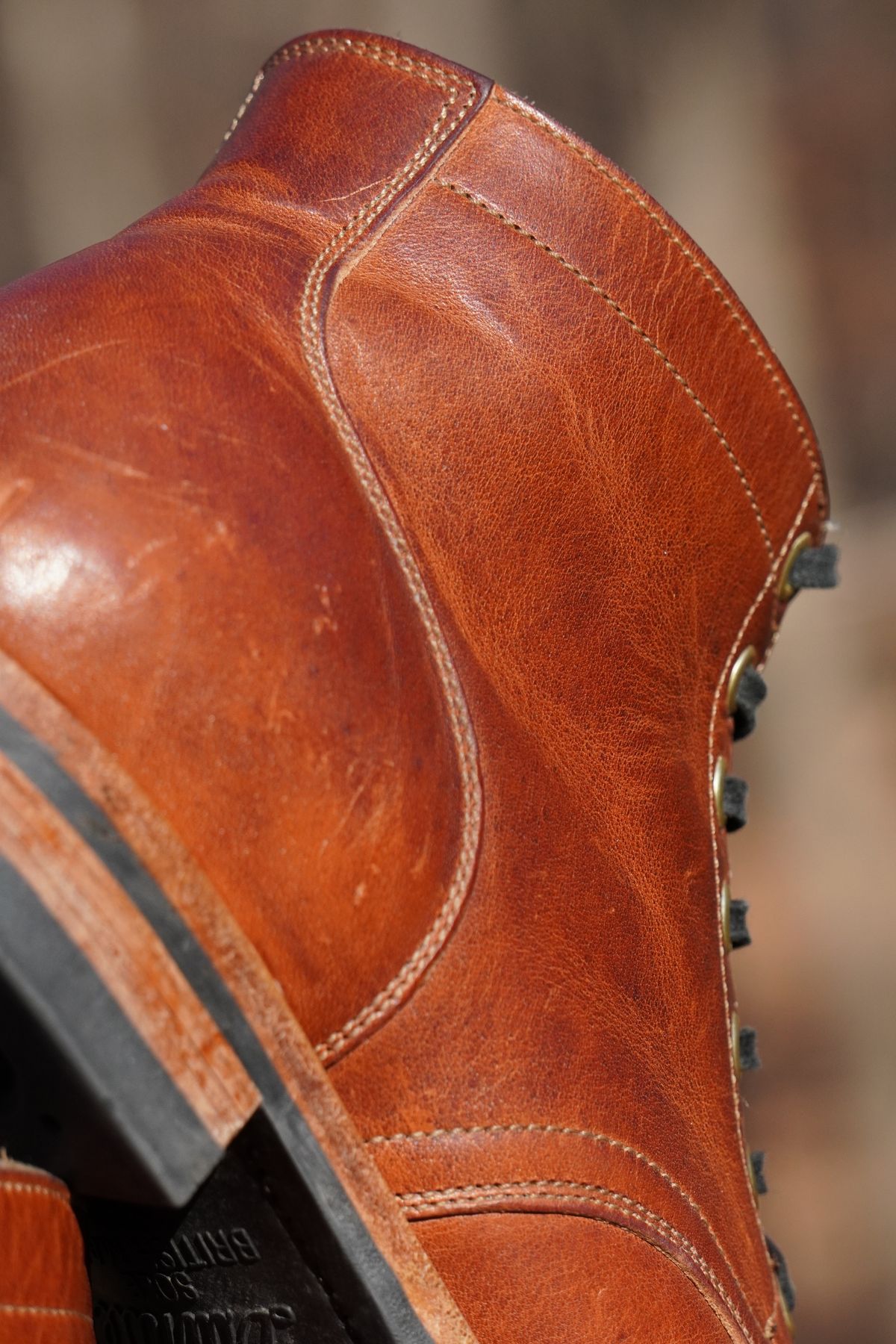 Photo by Boots on December 2, 2022 of the Viberg Service Boot in Horween Burned Oak Dublin.