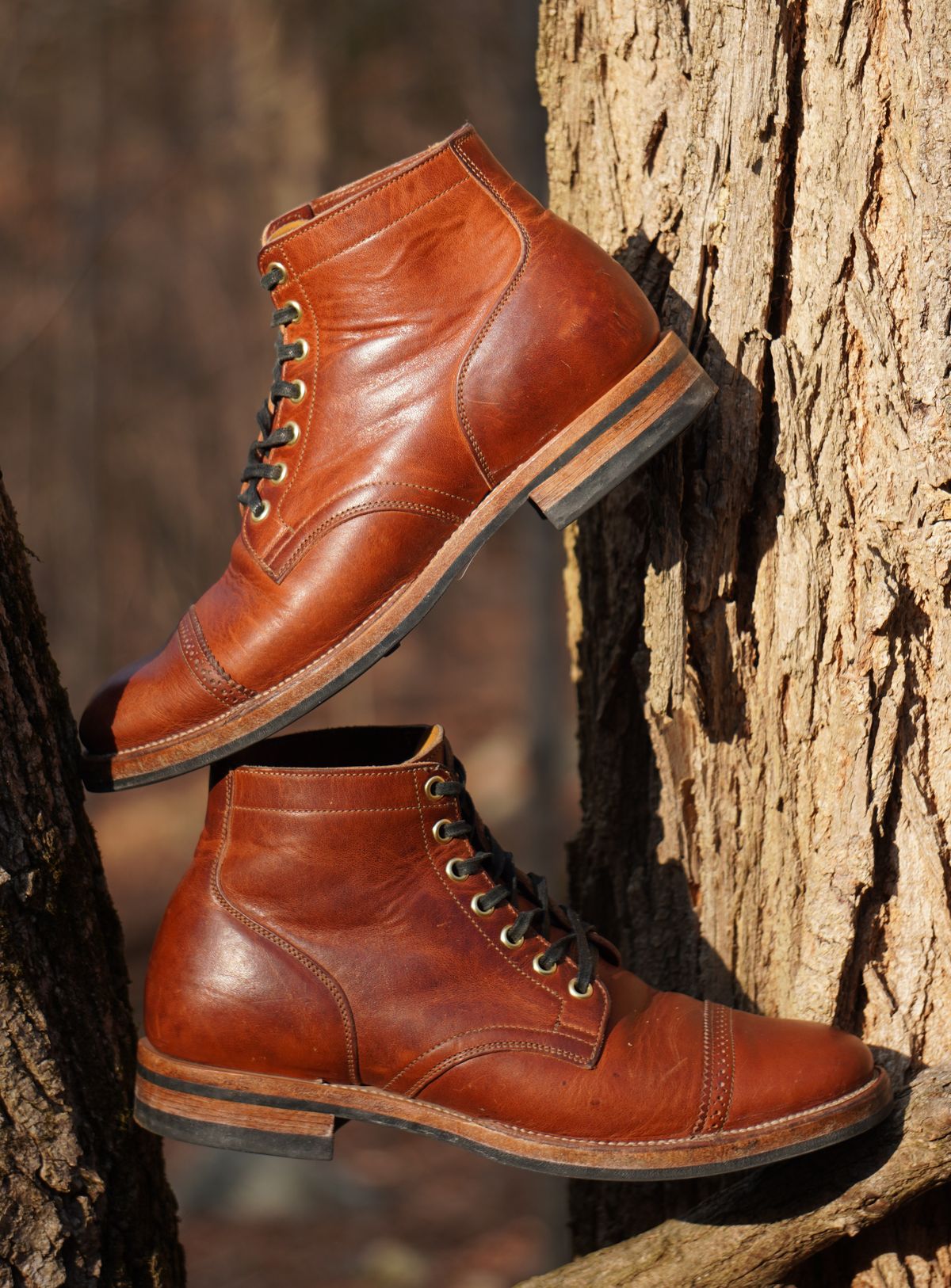Photo by Boots on January 2, 2023 of the Viberg Service Boot in Horween Burned Oak Dublin.