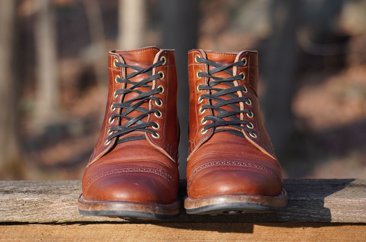 Photo by Boots on January 2, 2023 of the Viberg Service Boot in Horween Burned Oak Dublin.