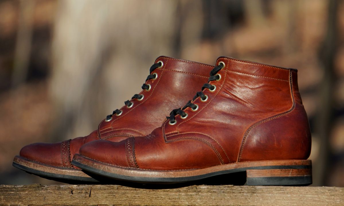 Photo by Boots on February 11, 2023 of the Viberg Service Boot in Horween Burned Oak Dublin.