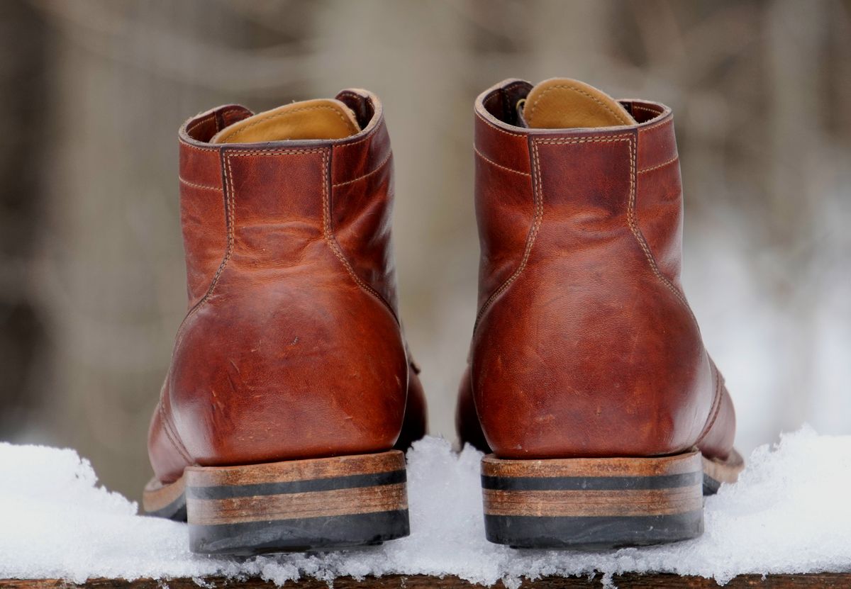 Photo by Boots on March 5, 2023 of the Viberg Service Boot in Horween Burned Oak Dublin.