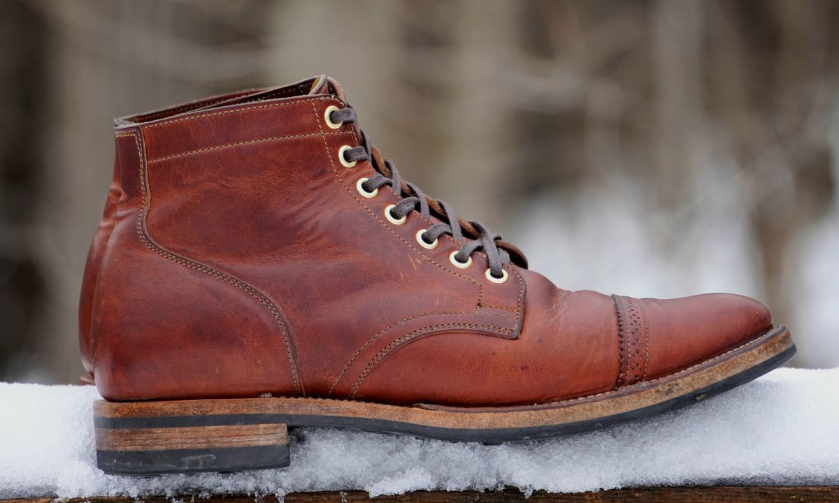 Photo by Boots on March 5, 2023 of the Viberg Service Boot in Horween Burned Oak Dublin.