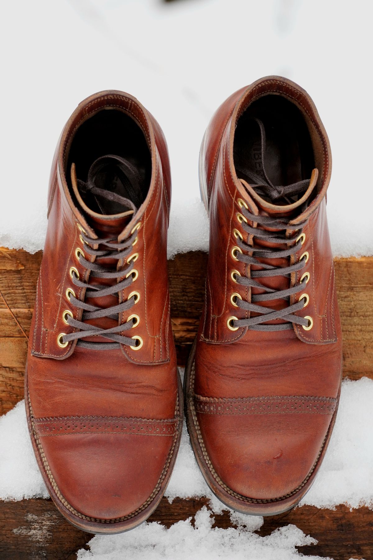 Photo by Boots on March 5, 2023 of the Viberg Service Boot in Horween Burned Oak Dublin.