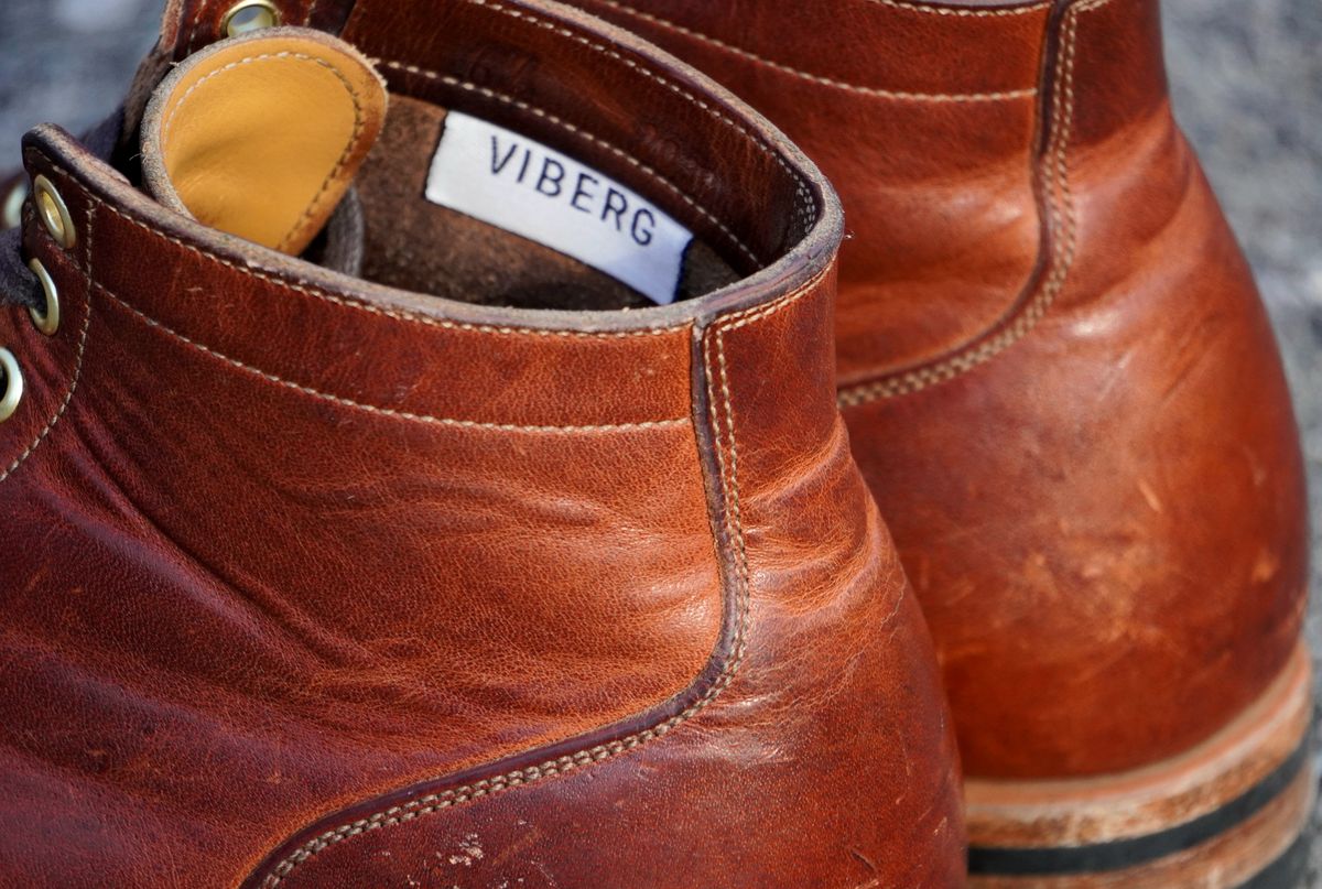 Photo by Boots on April 2, 2023 of the Viberg Service Boot in Horween Burned Oak Dublin.