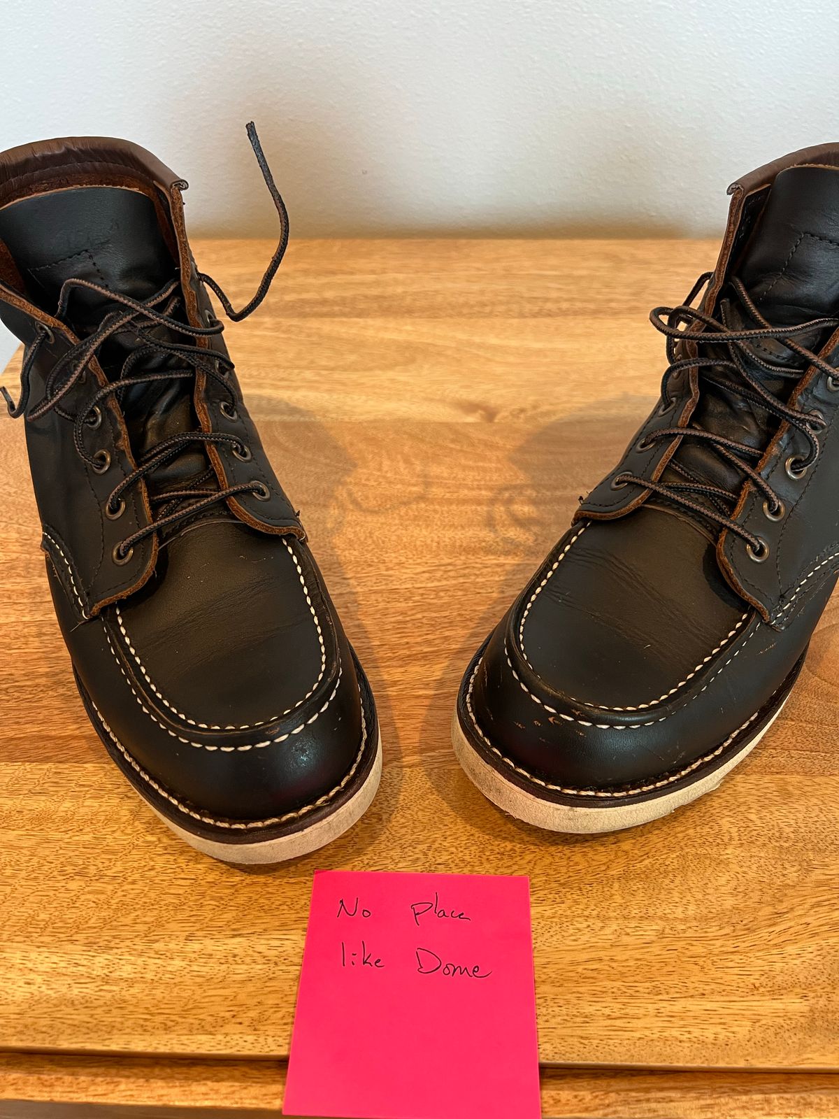 Photo by Blackbootpatina on November 1, 2022 of the Red Wing 6-Inch Classic Moc in S.B. Foot Black Prairie.