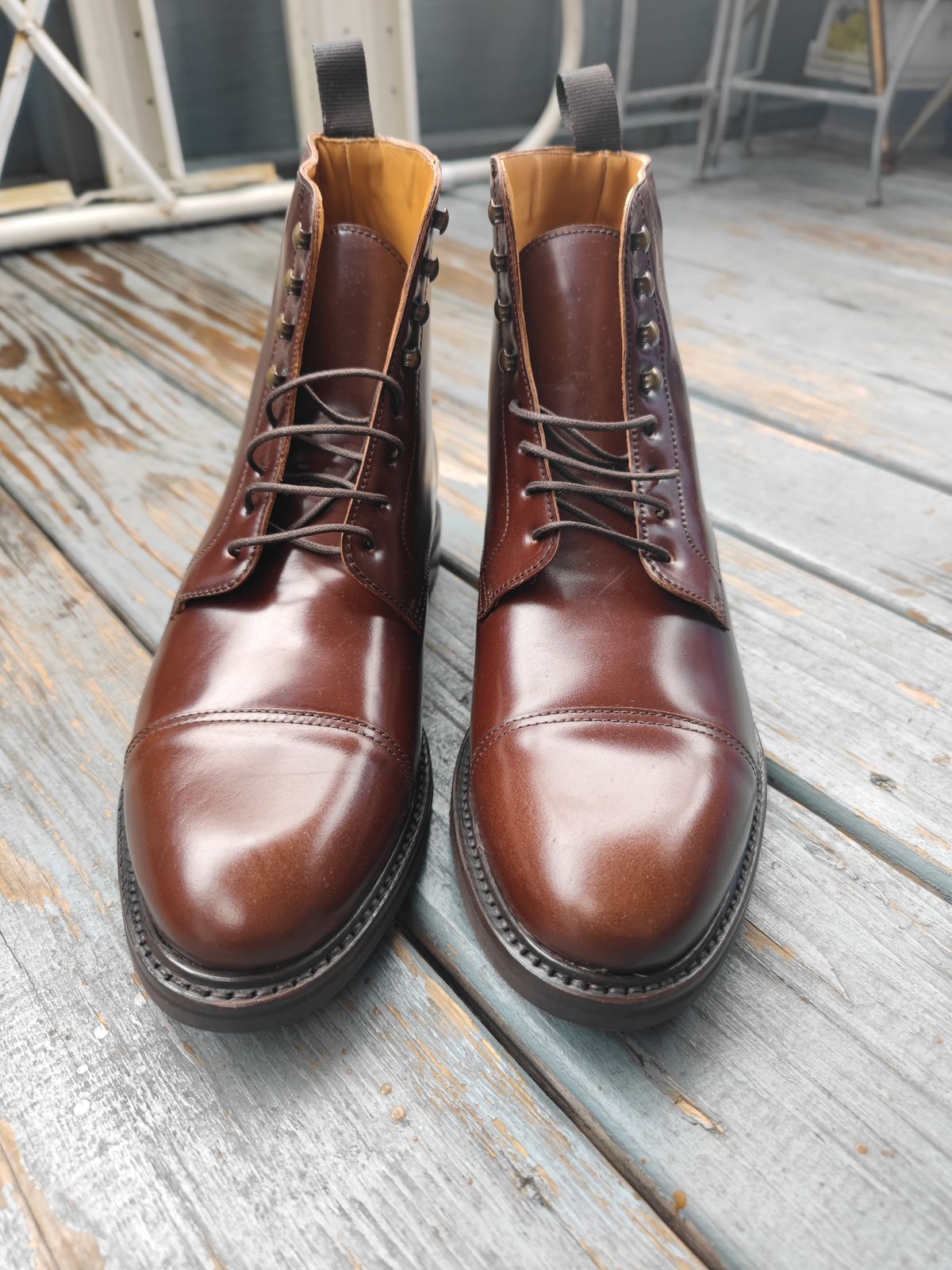 Photo by mognite on October 1, 2022 of the Berwick 1707 321 Cap Toe Boot in Unlisted Leather.