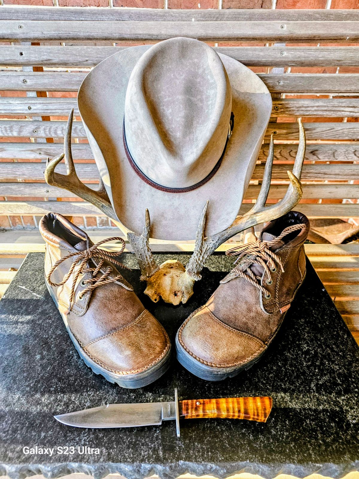 Photo by AlabamaBlacksmith on April 5, 2024 of the Westley Richards Courtney Boots Trackers in Courtney African Cape.
