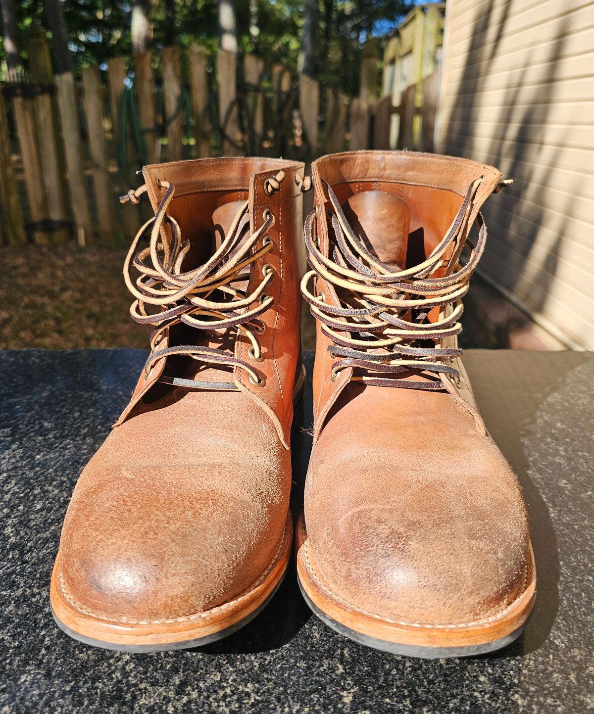 Photo by AlabamaBlacksmith on October 4, 2025 of the Oak Street Bootmakers Field Boot in MARYAM CULLATO CUVALO NATURAL REVERSE HORSE RUMP.