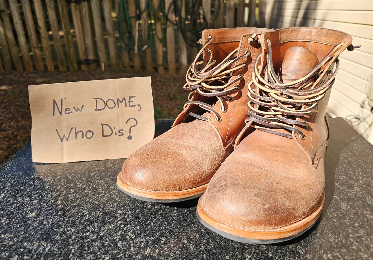 Photo by AlabamaBlacksmith on October 4, 2025 of the Oak Street Bootmakers Field Boot in MARYAM CULLATO CUVALO NATURAL REVERSE HORSE RUMP.