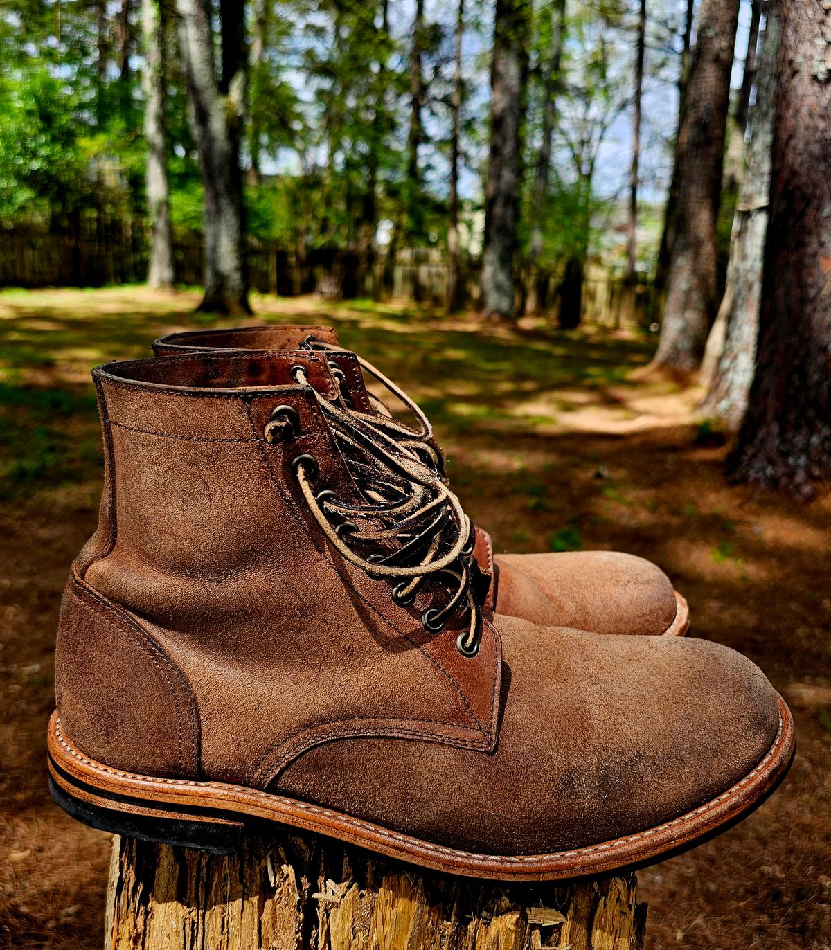 Photo by AlabamaBlacksmith on April 1, 2026 of the Oak Street Bootmakers Field Boot in MARYAM CULLATO CUVALO NATURAL REVERSE HORSE RUMP.