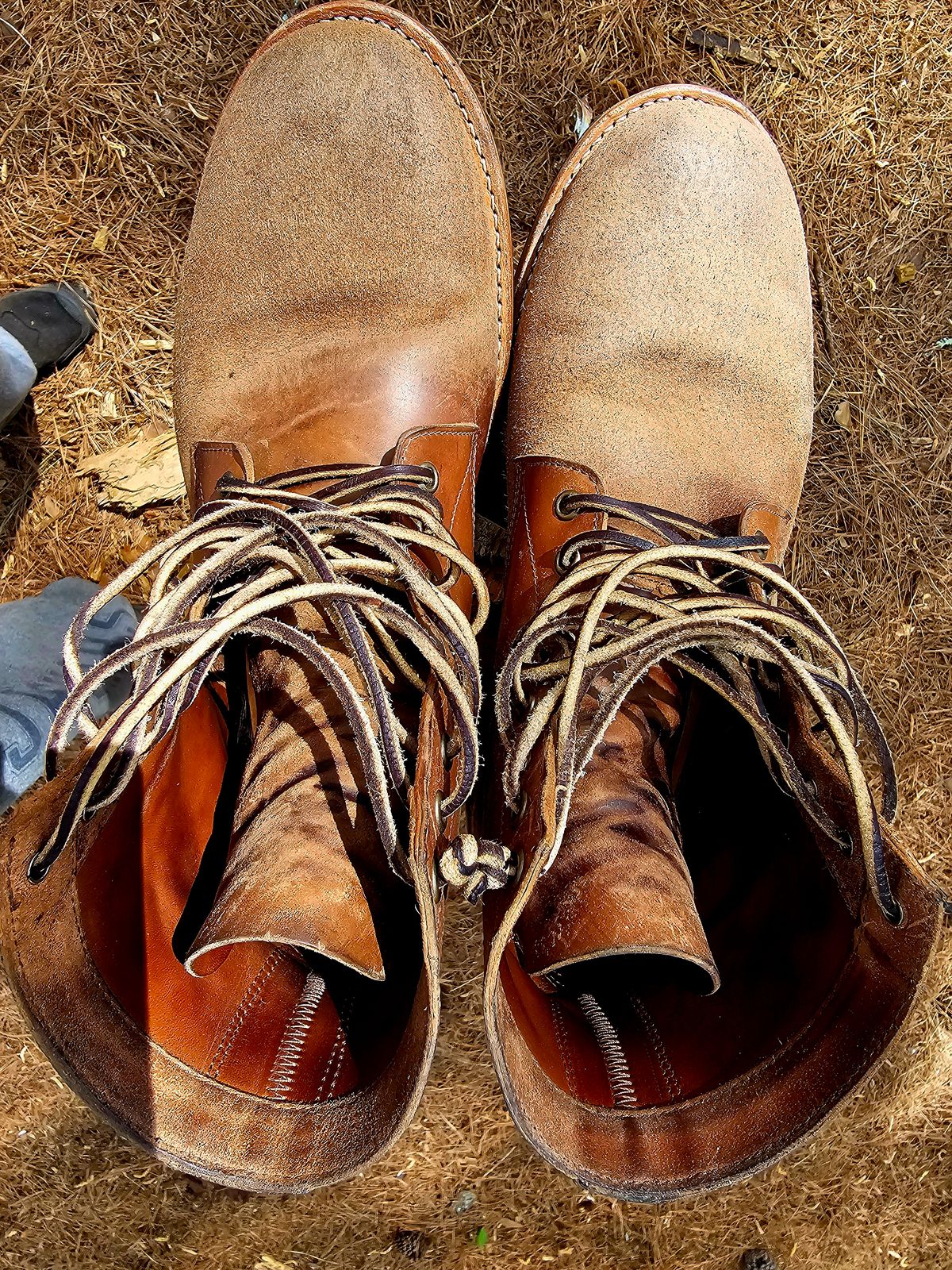 Photo by AlabamaBlacksmith on April 1, 2026 of the Oak Street Bootmakers Field Boot in MARYAM CULLATO CUVALO NATURAL REVERSE HORSE RUMP.