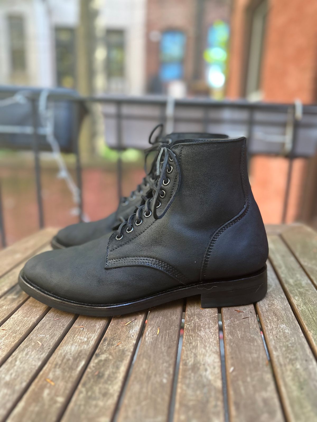 Photo by brooklyn_bb on November 3, 2022 of the Santalum Service Boot in C.F. Stead Black Kudu Reverse.