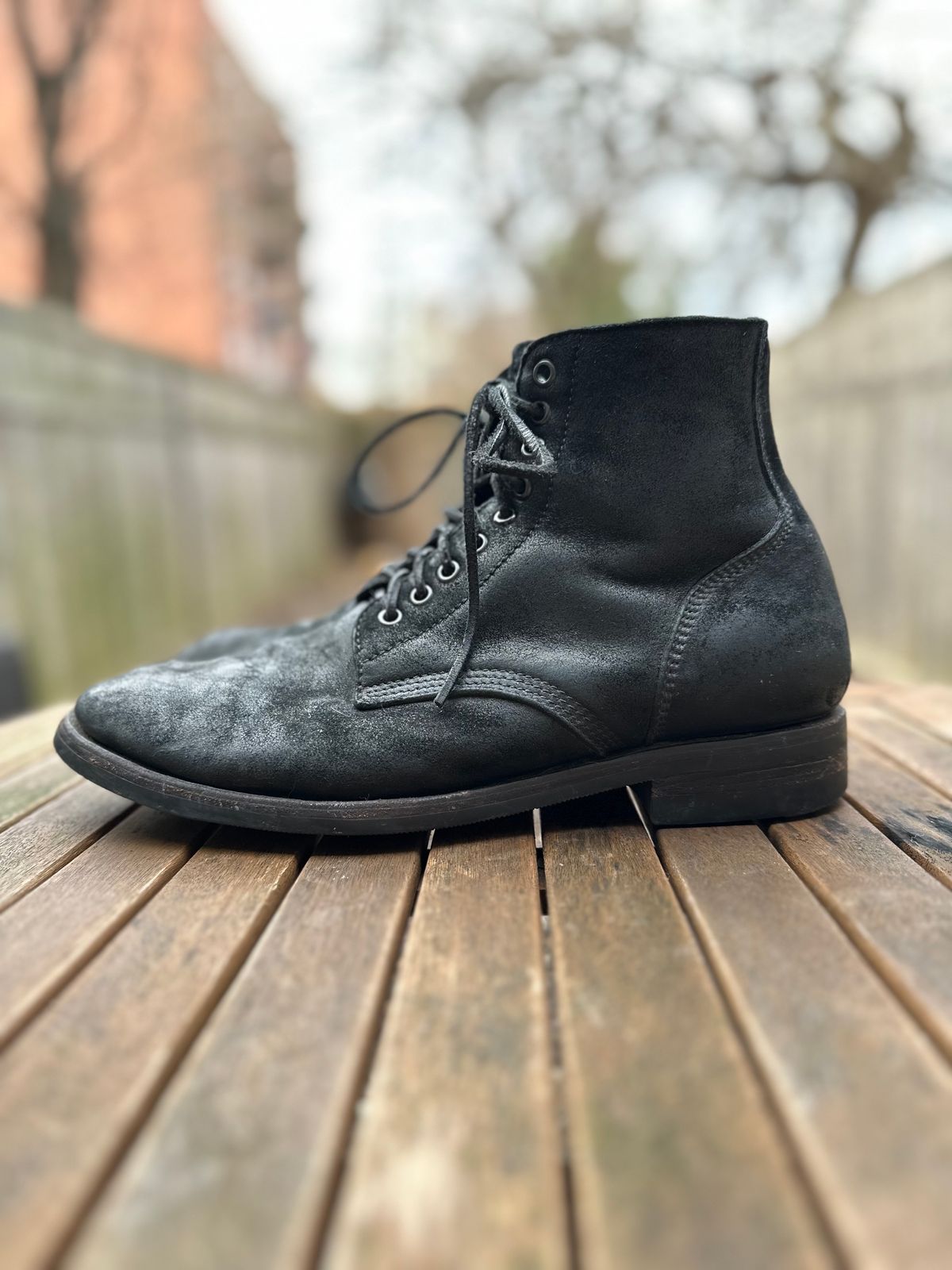 Photo by brooklyn_bb on January 2, 2023 of the Santalum Service Boot in C.F. Stead Black Kudu Reverse.