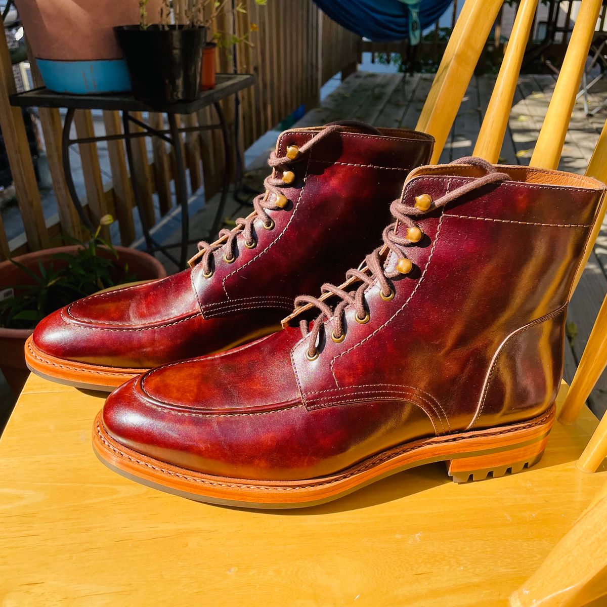 Photo by ohheyboots on October 1, 2023 of the Blkbrd Shoemaker Custom Fred Boot in Zonta Museum Calf.