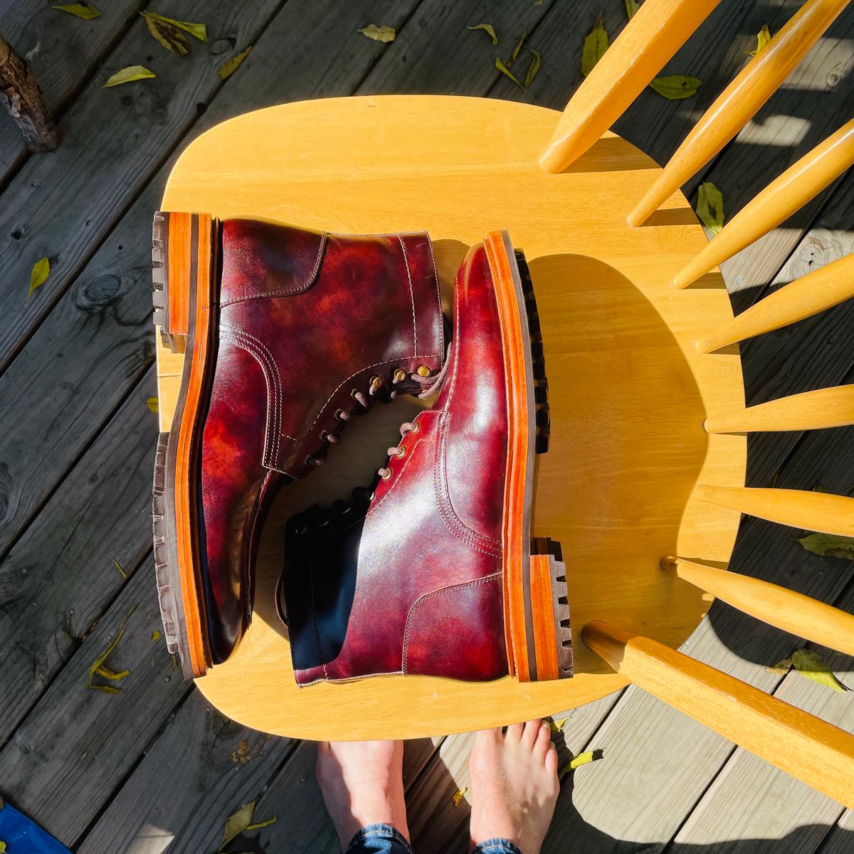 Photo by ohheyboots on October 1, 2023 of the Blkbrd Shoemaker Custom Fred Boot in Zonta Museum Calf.