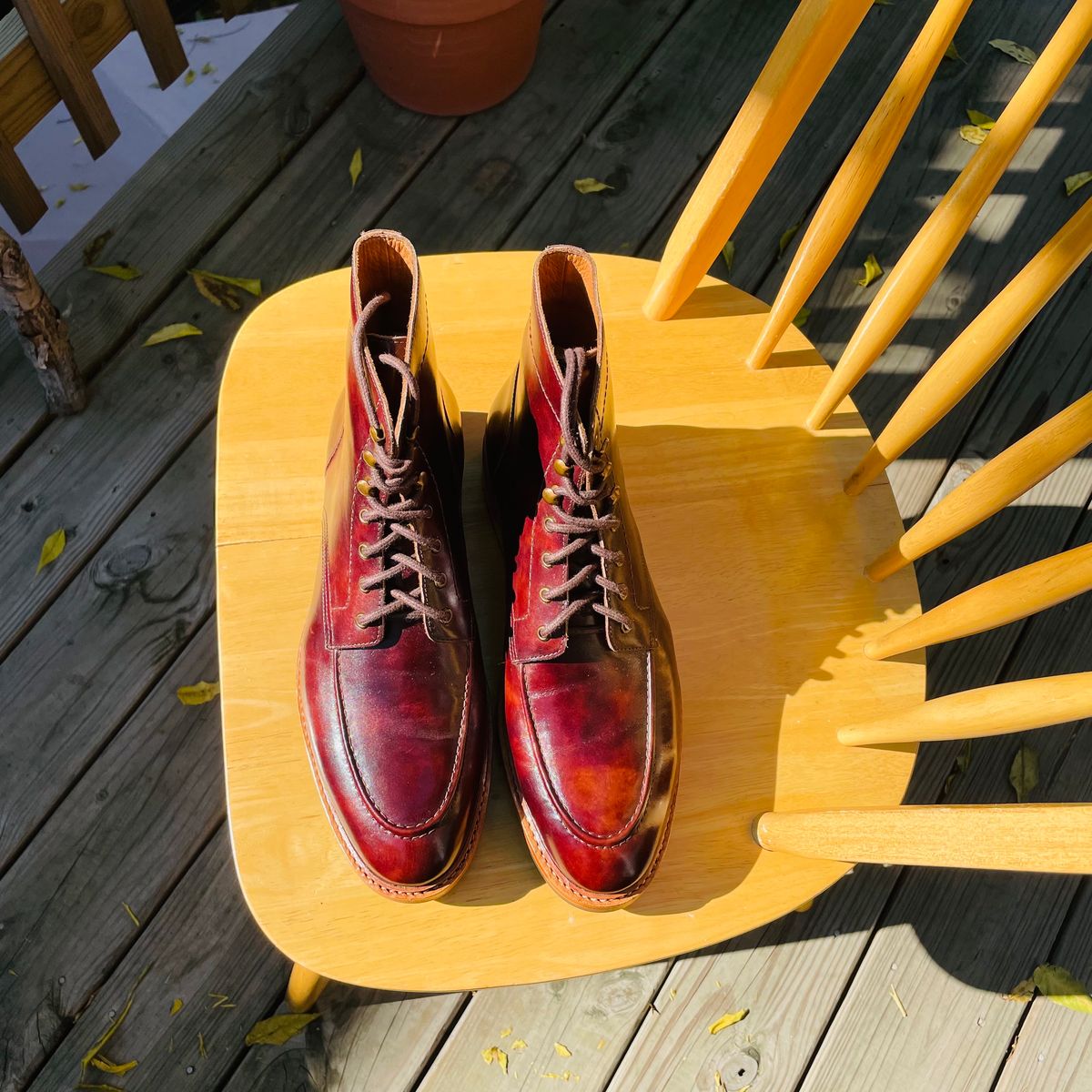Photo by ohheyboots on October 1, 2023 of the Blkbrd Shoemaker Custom Fred Boot in Zonta Museum Calf.