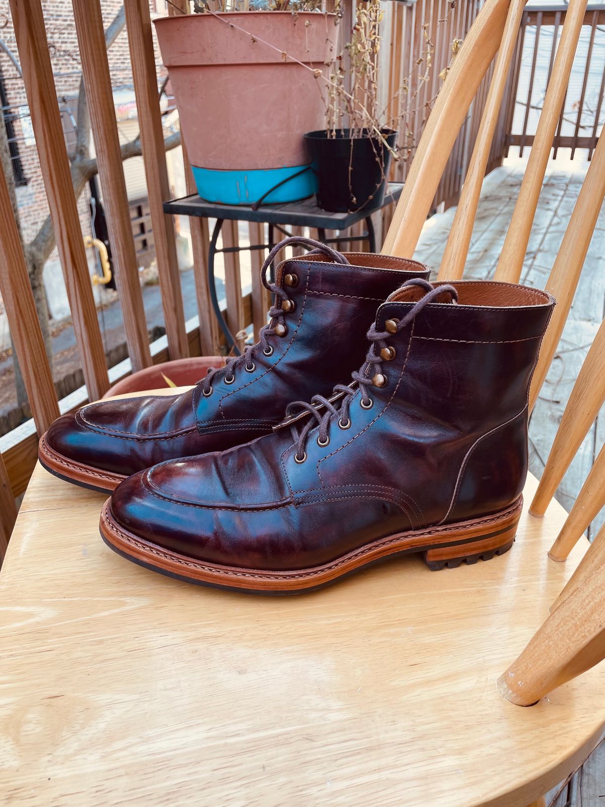 Photo by ohheyboots on November 5, 2023 of the Blkbrd Shoemaker Custom Fred Boot in Zonta Museum Calf.
