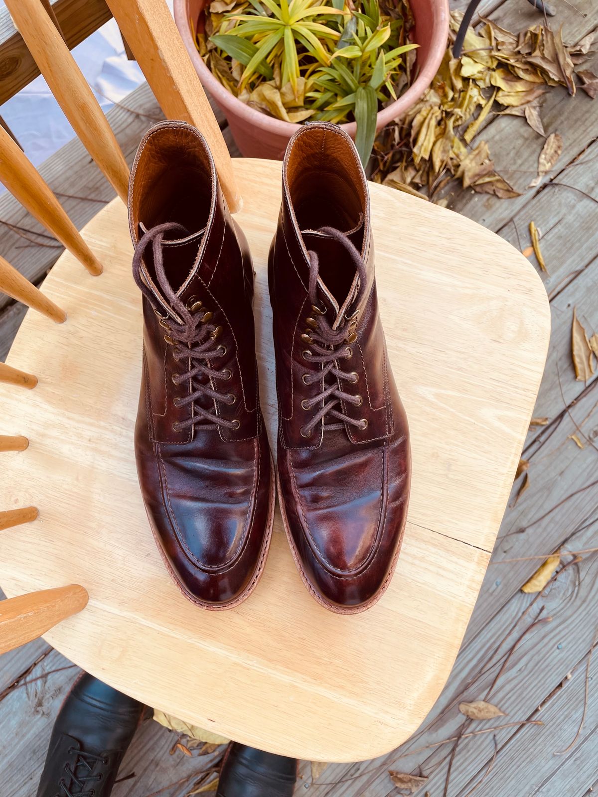 Photo by ohheyboots on November 5, 2023 of the Blkbrd Shoemaker Custom Fred Boot in Zonta Museum Calf.