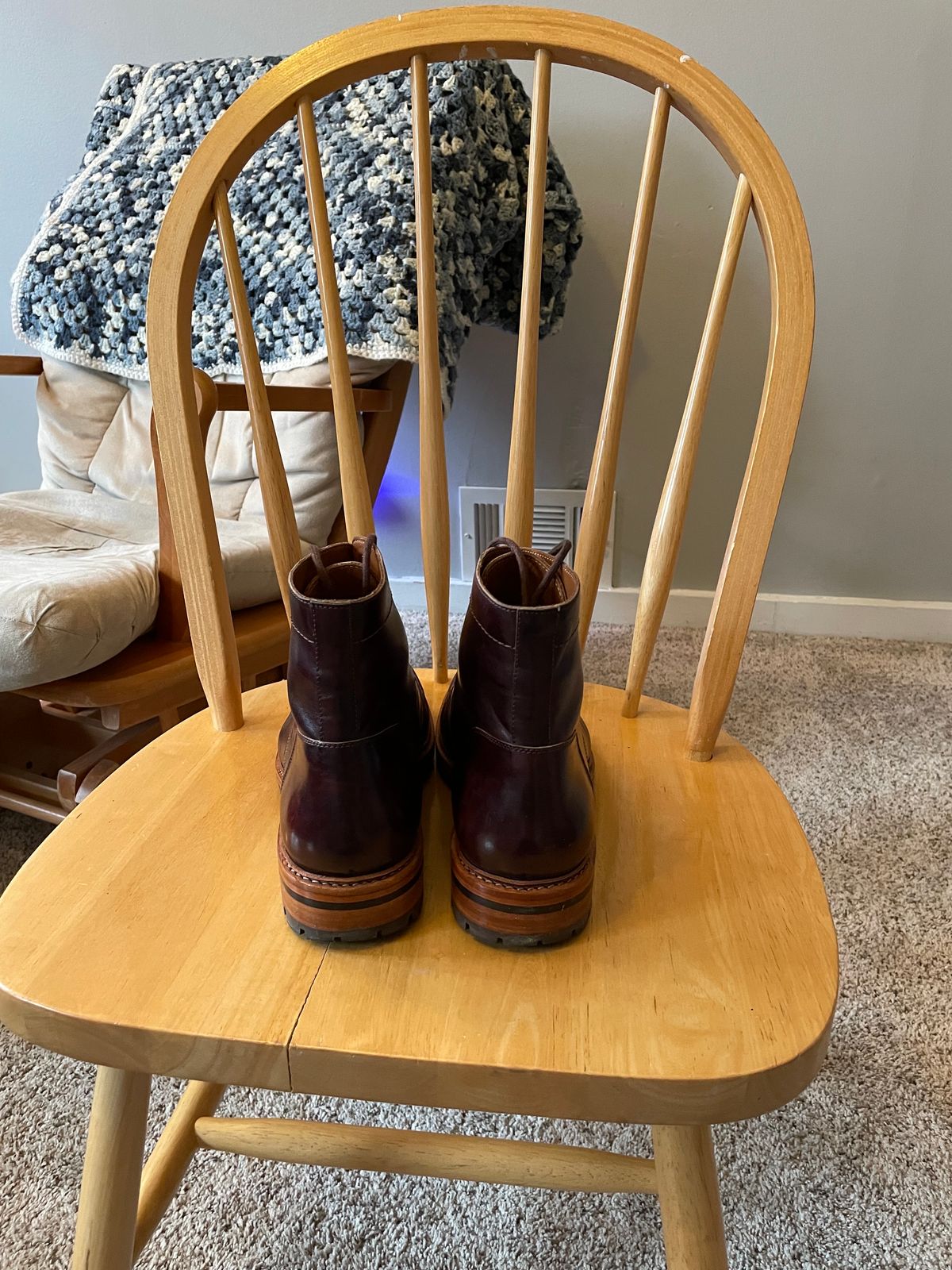 Photo by ohheyboots on December 5, 2023 of the Blkbrd Shoemaker Custom Fred Boot in Zonta Museum Calf.