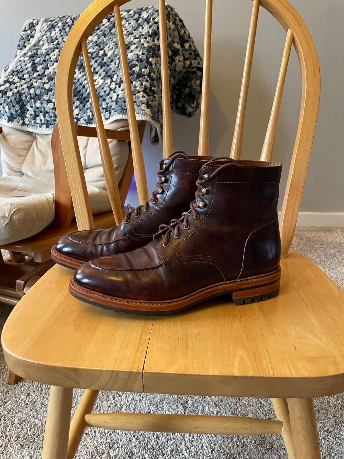 Photo by ohheyboots on December 5, 2023 of the Blkbrd Shoemaker Custom Fred Boot in Zonta Museum Calf.