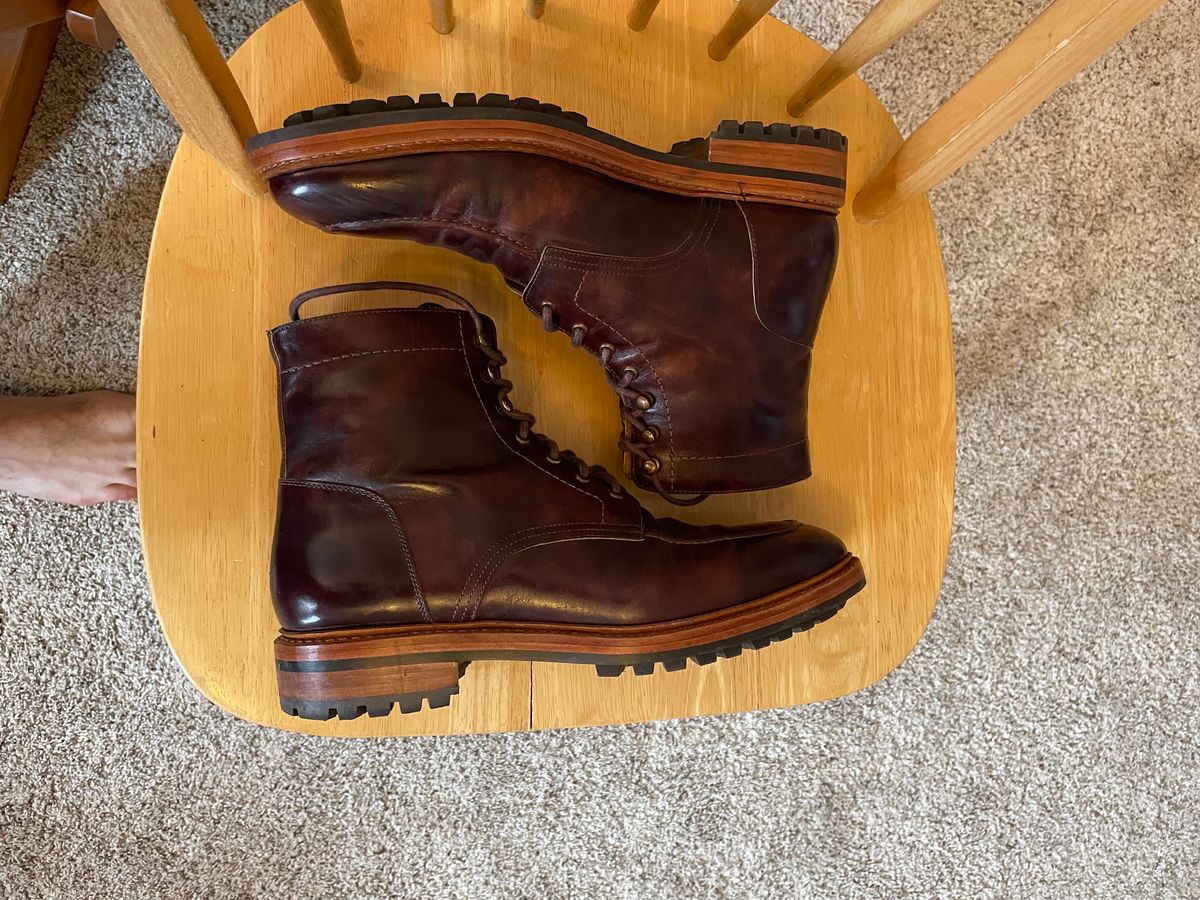 Photo by ohheyboots on December 5, 2023 of the Blkbrd Shoemaker Custom Fred Boot in Zonta Museum Calf.