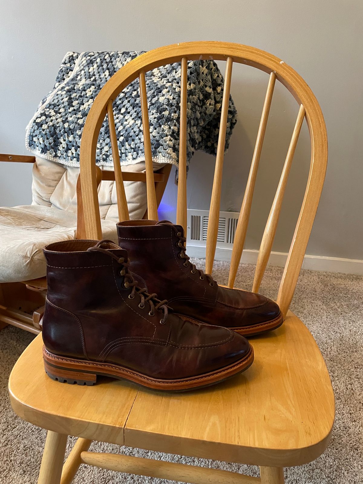 Photo by ohheyboots on December 5, 2023 of the Blkbrd Shoemaker Custom Fred Boot in Zonta Museum Calf.